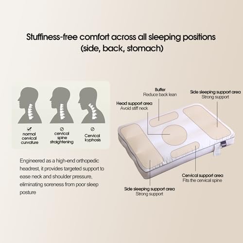 Side Sleeper Cervical Neck Support Pillow, Down Alternative Hotel Quality - Image 4