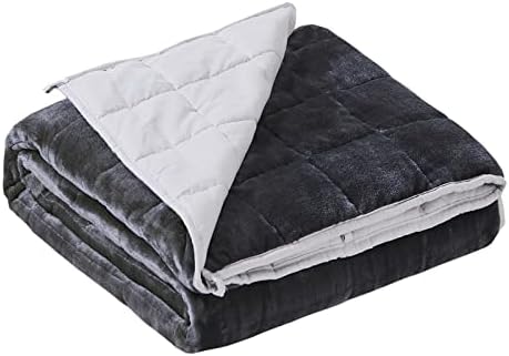 Satwip Weighted Blanket Grey 12 Pounds Fuzzy Warm Flannel Weighted Bed Blanket with Soft Breathable Sanded, 48 x 72 inches,Grey by Satwip