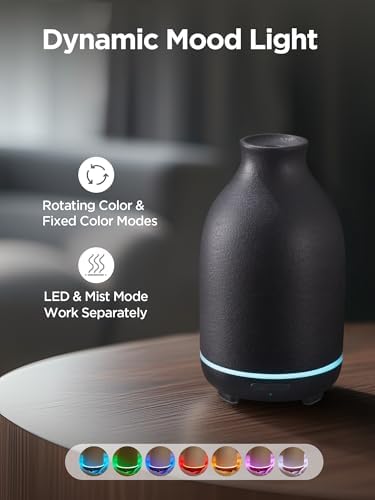 InnoGear 150ml Ceramic Essential Oil Diffuser, Diffusers for Home, Black - Image 6
