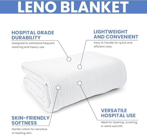 Linteum Textile Supply White Hospital Thermal Blanket 66x90 Inch 100% Cotton, Soft and Cozy, Breathable, Open-Cell Weave Design, All Season Twin Hospital Blanket (4-Pack) - Image 3