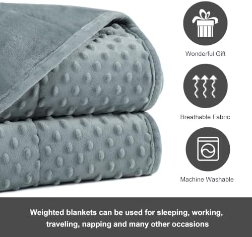 Alomidds Weighted Blanket for Adults 15lbs Queen 60"x80" Minky Grey - Image 4