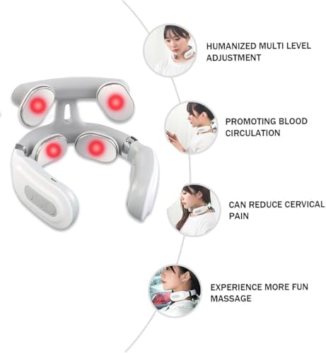 Ayland Vitality Magic Pro 2.0 Neck Massager, Portable Neck Relaxation Device, 4-Head Portable Neck Massage with 6 Vibration Modes & 15 Intensity Levels, Ergonomic Design Promote Muscle Relaxation - Image 3