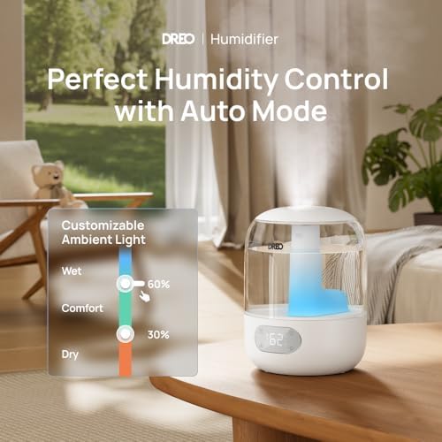 DREO 3L Smart Humidifiers for Bedroom, 30H Runtime, 26 dB Quiet, Top Fill - Image 2