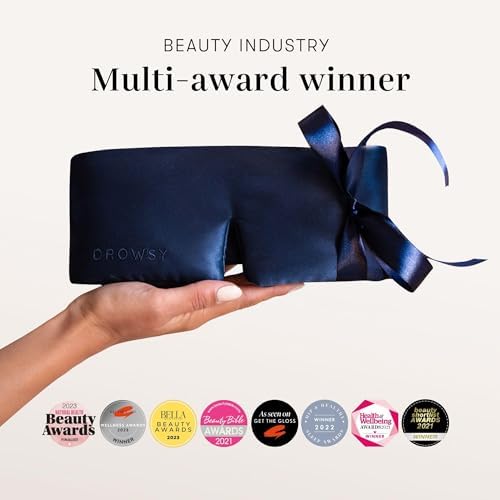 DROWSY Silk Sleep Mask - Face-Hugging, Padded Cocoon for Luxury Sleep in Total Darkness - 100% Pure Mulberry Silk, Skin-Hydrating & Adjustable (Midnight Blue) - Image 3