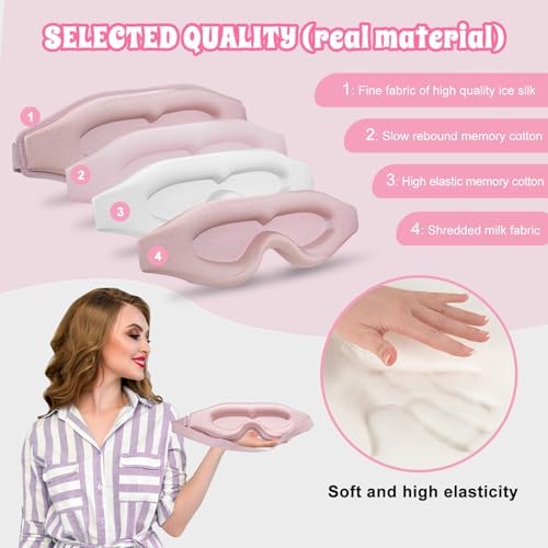 3D Advanced Eye Mask for Sleeping，Ultra Delicate Soft Skin Friendly Eye mask，100% Blackout Sleep Eye Mask for Sleep, Eyelash Extension Sleep mask - Image 4