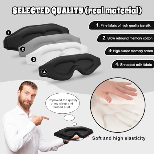 3D Advanced Eye Mask for Sleeping，Ultra Delicate Soft Skin Friendly Eye mask，100% Blackout Sleep Eye Mask for Sleep, Eyelash Extension Sleep mask - Image 3
