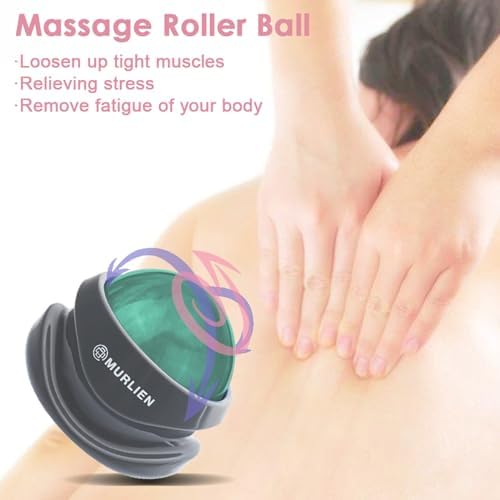 Massage Roller Ball, Tight and Sore Muscles Relief, Manual Massager, Alleviating Shoulder, Arms, Back, Legs, Calves or Muscle Tension - Green - Image 5