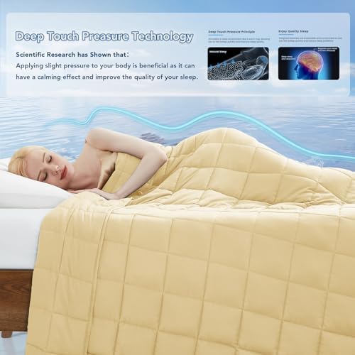 Topcee Weighted Blanket for Adults (15 lbs, 60" x 80") Queen Size Soft Cooling Heavy Blanket Sleeping, Apply to 130-160 lbs Body, Thick Breathable Blanket with Glass Bead, Easy Care - Image 3