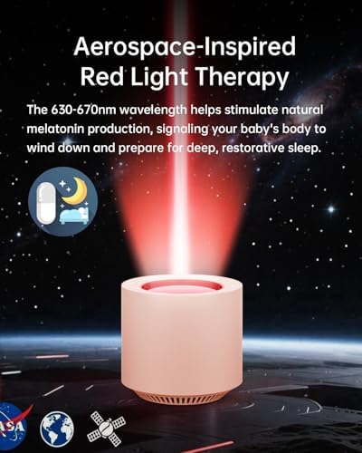 Dimmable Nursery Night Light: Red Light Therapy Sleep Sound Machine with 38 Soothing Sounds & Calming Womb Soother Memory Function, White Noise Sound Machine with Timer for Baby Adult Gift (Peach) - Image 6