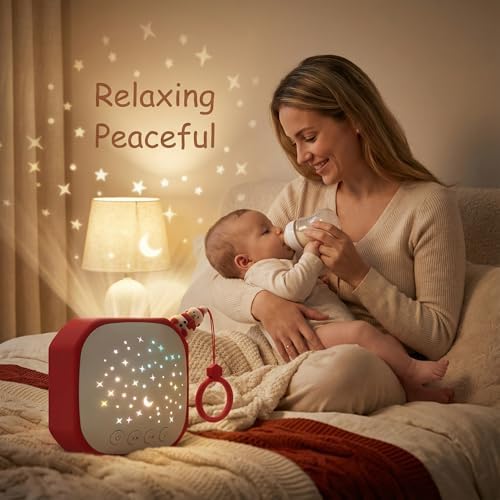 Portable Sound Machine Baby with Star Projector | White Noise Sound Machine for Sleep | Baby Noise Machine with Hook for Children's Bedroom, Travel, Car, Christmas Holidays Gifts (Snowman) - Image 4