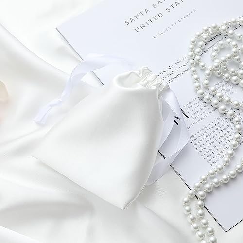 White Sleep Eye Mask, Blackout Silk Satin Travel Blindfold Set Women - Image 7