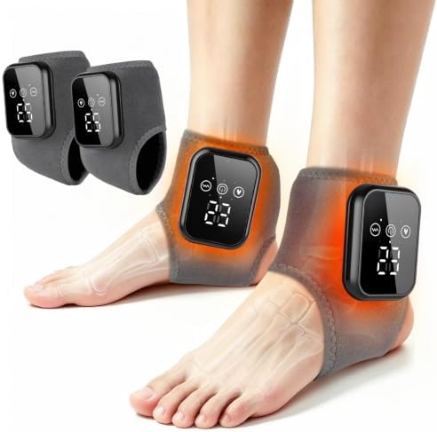 2PCS Foot Renew Massager for Neuropathy, 3-in-1 Cordless & Portable Foot and Ankle Massager, 3 Vibration Modes & 3 Heat Settings, Foot Massager for Heel, Arch & Ankle Relief, Ideal for Home & Travel by Unknown