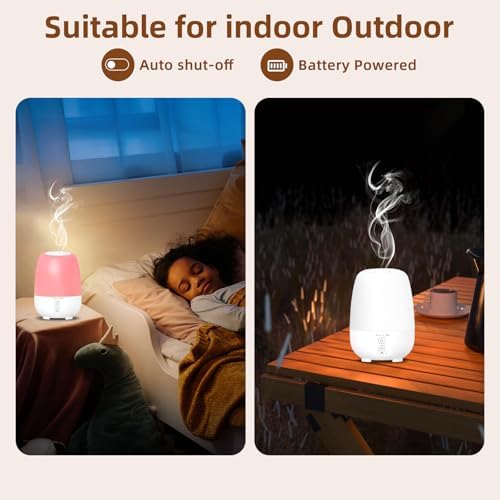 SEEDSEEL 150ML Rechargeable Battery Operated Essential Oil Diffuser,7-Hour Runtime with 7 LED Color Changing Lights Portable Cordless Aromatherapy Diffuser - Image 6