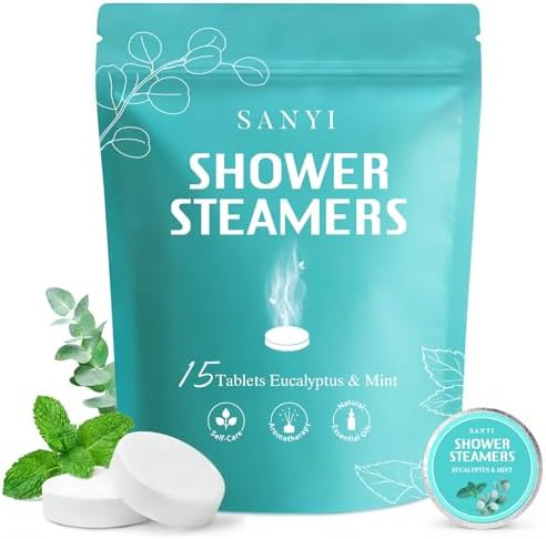 Shower Steamers Aromatherapy 15Pack, Eucalyptus & Mint, Gifts for Men Women by sanyi