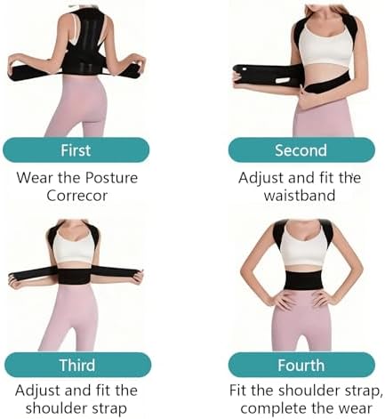 Upgraded Back Brace,Posture Corrector,Lumbar Support with Shoulder Support,Adjustable Full Back Straightener for Upper & Lower Back Pain Relief, Hunchback, Scoliosis & Spine Alignment (S) - Image 6