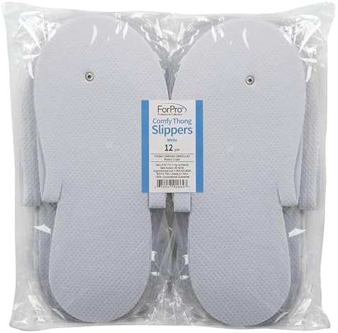 ForPro Professional Collection Comfy Pedi Slippers, Disposable Foam Pedicure Slippers for Nail Salons and Spas, Individually-Wrapped, 12-Pair - Image 4