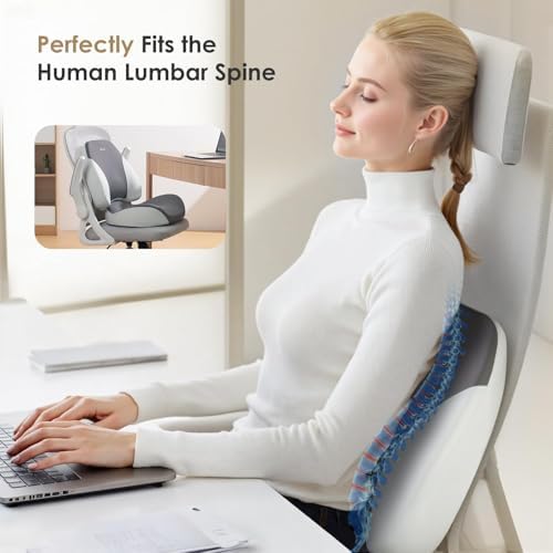 FLORICH Upgraded Ergonomic Memory Foam Car Seat Cushion with Lumbar Support, Non-Slip, Washable Driving Seat Cushion for Back & Sciatica Pain Relief, Large Car Seat Cushion Driver, Office-Gray - Image 4