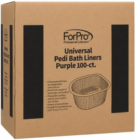 ForPro Universal Pedi Bath Liners - 50% THICKER - Fit Footsie Bath Plus Foot Bath, Disposable Pedicure Foot Tub Liners for Foot Spa Basins & Foot Bath Soaks, Purple, 100-Count - Image 2