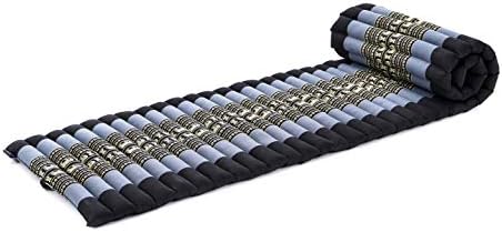 Leewadee - Foldable Floor Mattress - Japanese Roll Up Futon -Trifold Tatami Mat- Guest Floor Bed - Camping Mattress - Thai Massage Mat, Kapok Filled, 75 x 20 inches, Blue by Leewadee