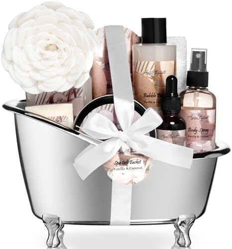 Aqua Elegante Spa Gift Basket For Women - Coconut & Vanilla by AquaElegante