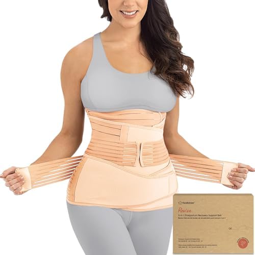 3 in 1 Postpartum Belly Support Recovery Wrap Band (Classic Ivory, 2XL) by KeaBabies