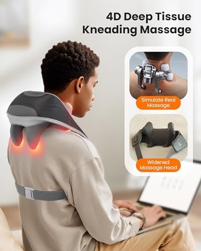 CILI Cordless Massager for Pain Relief Deep Tissue, Shiatsu Neck Back Massager for Pain Relief, 3 Heating Areas & Adjustable Straps, Gifts for Him/Her - Image 3