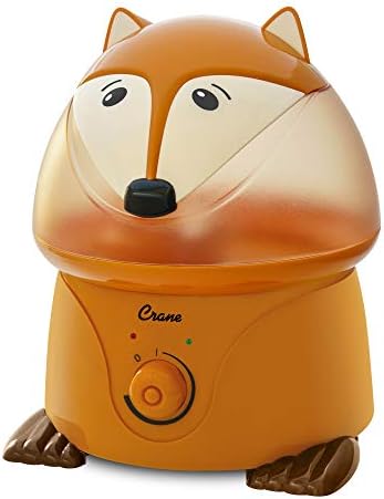 Crane 1 Gallon Animal Cool Mist Ultrasonic Humidifier for Kids' Bedroom and Nursery, Automatic Shut off, Adjustable Output, Fox by Crane
