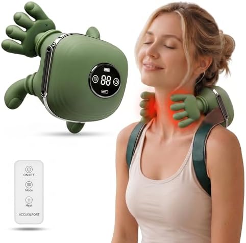 noxen Cordless Neck Massager Upgraded with Remote Control & Digital Display. 4D Neck, Shoulder and Back Massager with Heat for Pain Relief, Deep Tissue and Relaxing Massage by Unknown