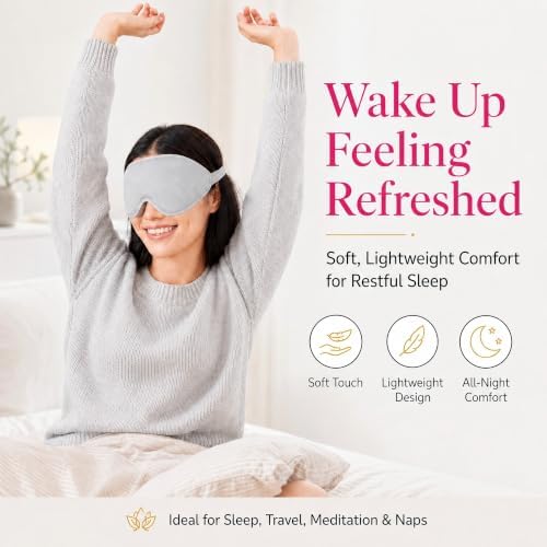 100% Blackout Adjustable Eye Mask Moisture Goggles – Soft & Comfortable Reusable 3D Sleeping Mask – Ideal for Travel (Silver Gray) - Image 4
