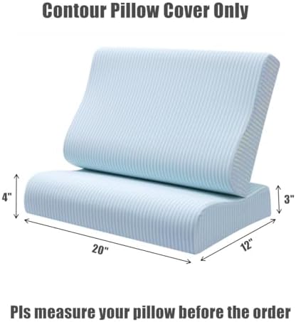 Pillow Case for Memory Foam Neck Pillow,Soft Cotton Pillow Cover Zippered,Pillow Protector for Neck Cervical Pillow Latex Pillow… - Image 3