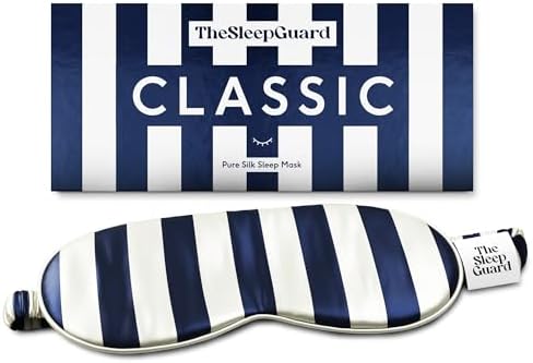 TheSleepGuard Pure Silk Sleep Mask [100% 6A Mulberry Silk, 22 Momme] Light Blocking Travel Essentials. Eye Masks for Sleeping. Black Oeko-Tex Blindfold. Eye Covers for Men & Women by TheSleepGuard