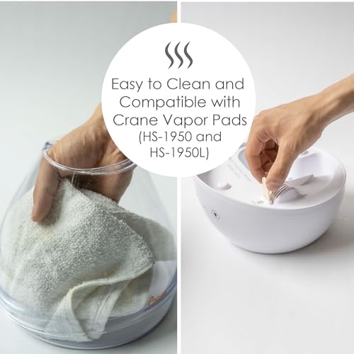 Crane White Drop 4 in 1 Ultrasonic Cool Mist Top Fill Humidifier with Sound Machine, 1 Gallon Tank, For Large Rooms, Clear and White, Baby Nursery Humidifier - Image 6