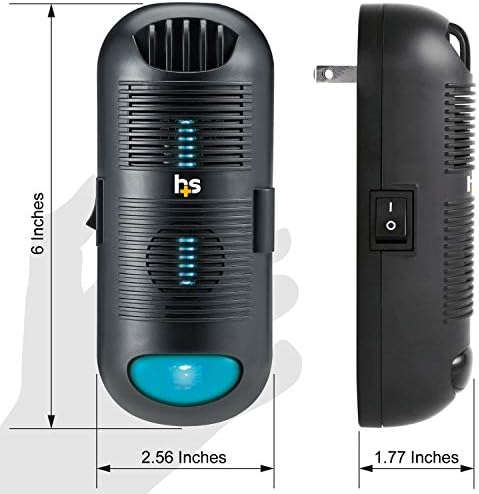 HealthSmart Air Purifier and Air Sanitizer with UVC Ultraviolet Light That Cleans up to 300 Square Feet Pluggable, Black, 1 Count - Image 3