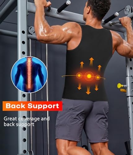 Junlan Waist Trainer Mens Sauna Suit Shirt Sweat Vest Weight Loss Gym Faja - Image 5