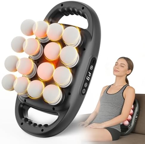 16 Head Massage Gun, Deep Tissue Percussion Massager for Athlete with 9 Modes & 9 Speeds, Portable & Quiet Handheld Electric Muscle Massager for Back, Neck and Shoulder by TROWRAP