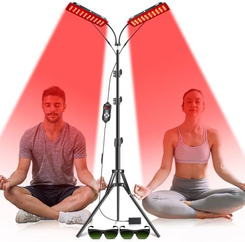 Red Light Therapy for Face Body, Astarexin Dual-Headed Infrared Light Therapy Lamp with Stand - 660nm Redlight and 850nm Near Infrared Light Therapy Device for Fully Body Pain Relief by Astarexin