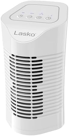 Lasko HF11200 Desktop Air Purifier for Home, Office, Bedroom, Dorm and Small Rooms – 3-Stage Filtration Removes Smoke, Pet Odors, Allergens, and Dust by Unknown