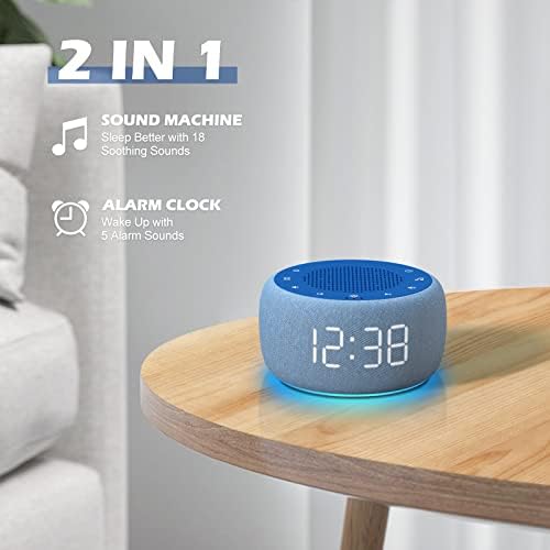 Buffbee Sound Machine & Alarm Clock 2-in-1, Bedroom Sleep Clock, Twilight - Image 2