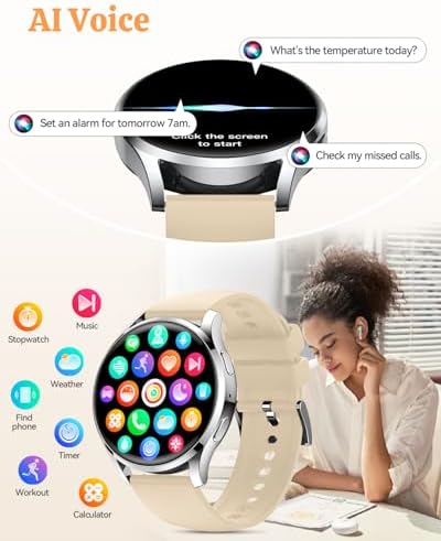 Smart Watch Fitness Tracker for iPhone Android for Women Men, Activity Tracker with Calorie & Step Counter, 150+ Sports, Daily Workout & Sleep Monitor，IP68 Waterproof Smartwatch (Gold) - Image 5