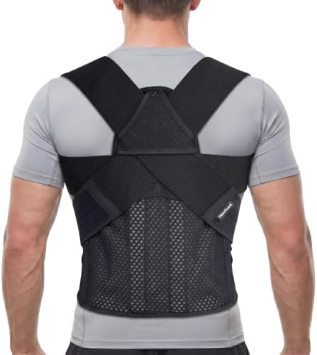 Full Back Posture Corrector for Men – Pull-Back System Posture Brace – Wide Soft Straps, Breathable Mesh, Adjustable Support for Slouching, Rounded Shoulders & Upper Spine Pain Relief by Unknown