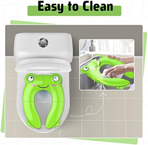 Maliton Foldable Travel Potty Training Seat for Toddlers, Green Frog - Image 5