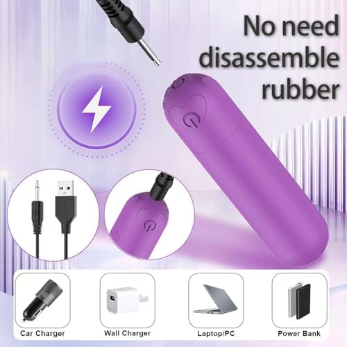 Mini Handheld Electric Back Massager Waterproof Quite Massager, Portable Massager for Back Neck Shoulder Body,Purple - Image 2