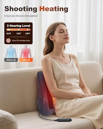 Shiatsu Back & Neck Massager with Heat, Massage Pillow for Back Pain - Image 2