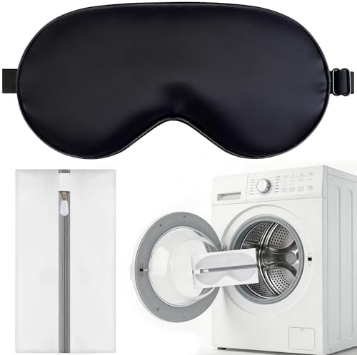 Silk Sleep Mask for Sleeping, Blackout Eye Mask with Adjustable Strap by spacepower