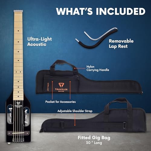 Traveler Guitar Ultra-Light Acoustic Acoustic-Electric Guitar, Black Gloss - Image 5