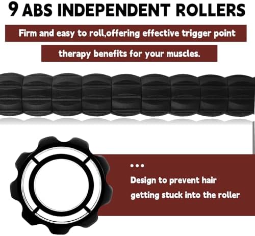 Massage Roller Stick,Muscle Roller Stick for Athletes, Liposuction Massage Roller for Lymphatic Drainage, for Relief Muscle Soreness, Trigger Points, Help Runner Legs, Back Recovery (Red & Black) - Image 3