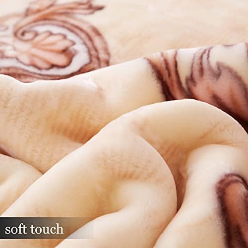 Korean Mink Blanket 59×79 inch, Silky Soft and Warm,2 Ply Reversible Raschel Bed Blanket for Single Bed. - Image 5