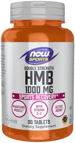 NOW Foods Sports Nutrition, HMB (β-Hydroxy β-Methylbutyrate), Double Strength 1,000 mg, 90 Tablets by NOW