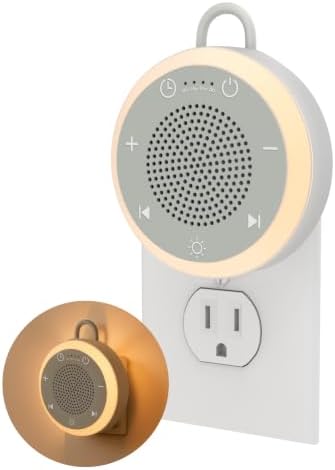 Babelio Pluggy White Noise Machine, Wall Plug-in & Rechargeable, 20 Sounds by BABELIO