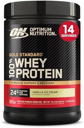 Optimum Nutrition Gold Standard Whey Protein Powder, Vanilla Ice Cream, 1LB by OPTIMUMNUTRITION